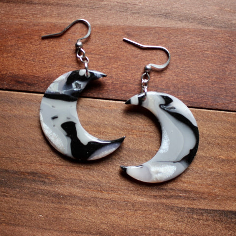 Black & Silver Marbled Moons 2