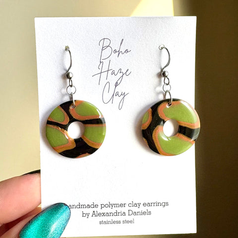 Olive Giraffe Donut Dangles