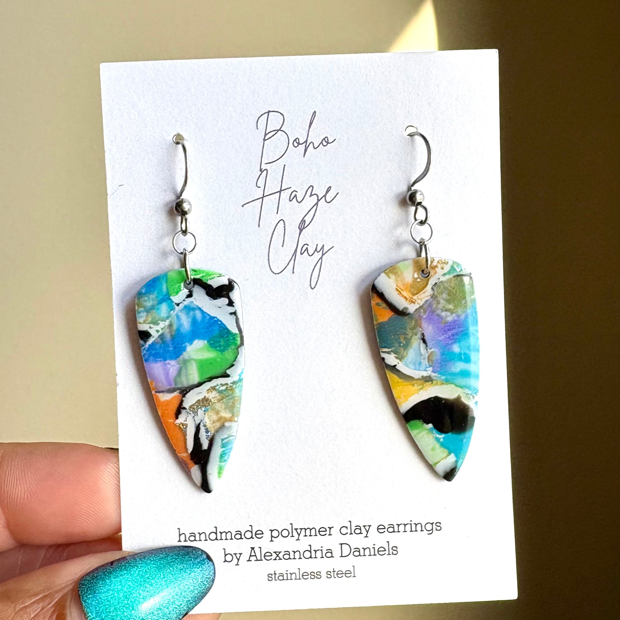 Watercolor Dagger Dangles