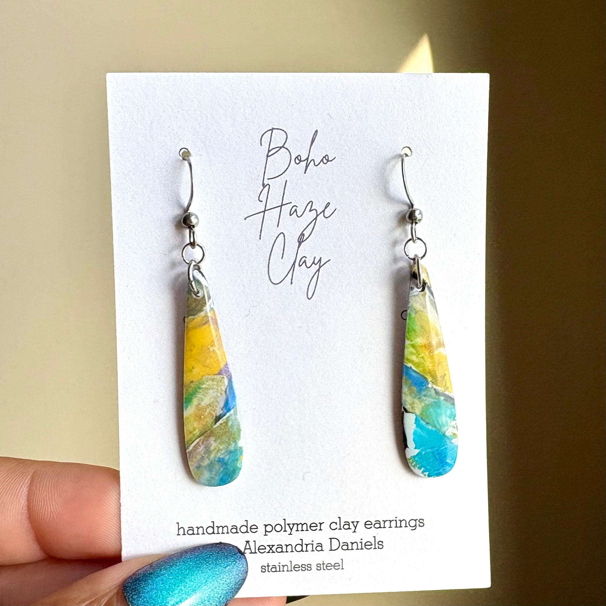 Watercolor Teardrop Dangles