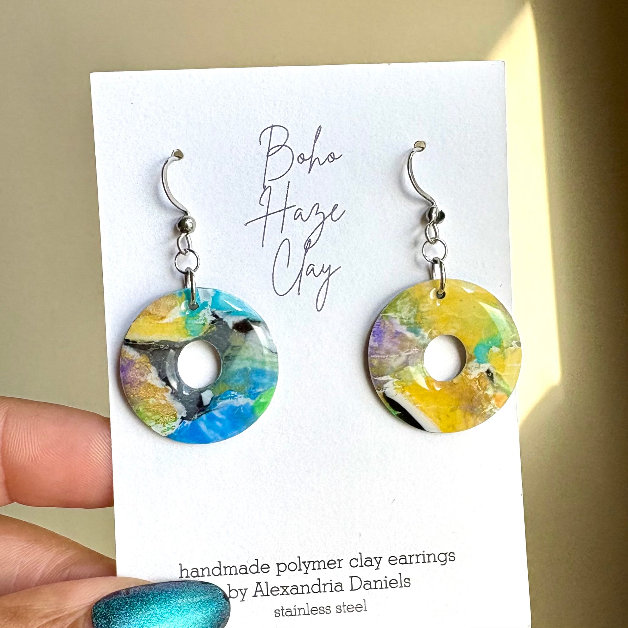 Watercolor Donut Dangles