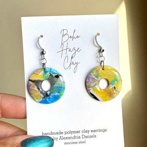 Watercolor Donut Dangles