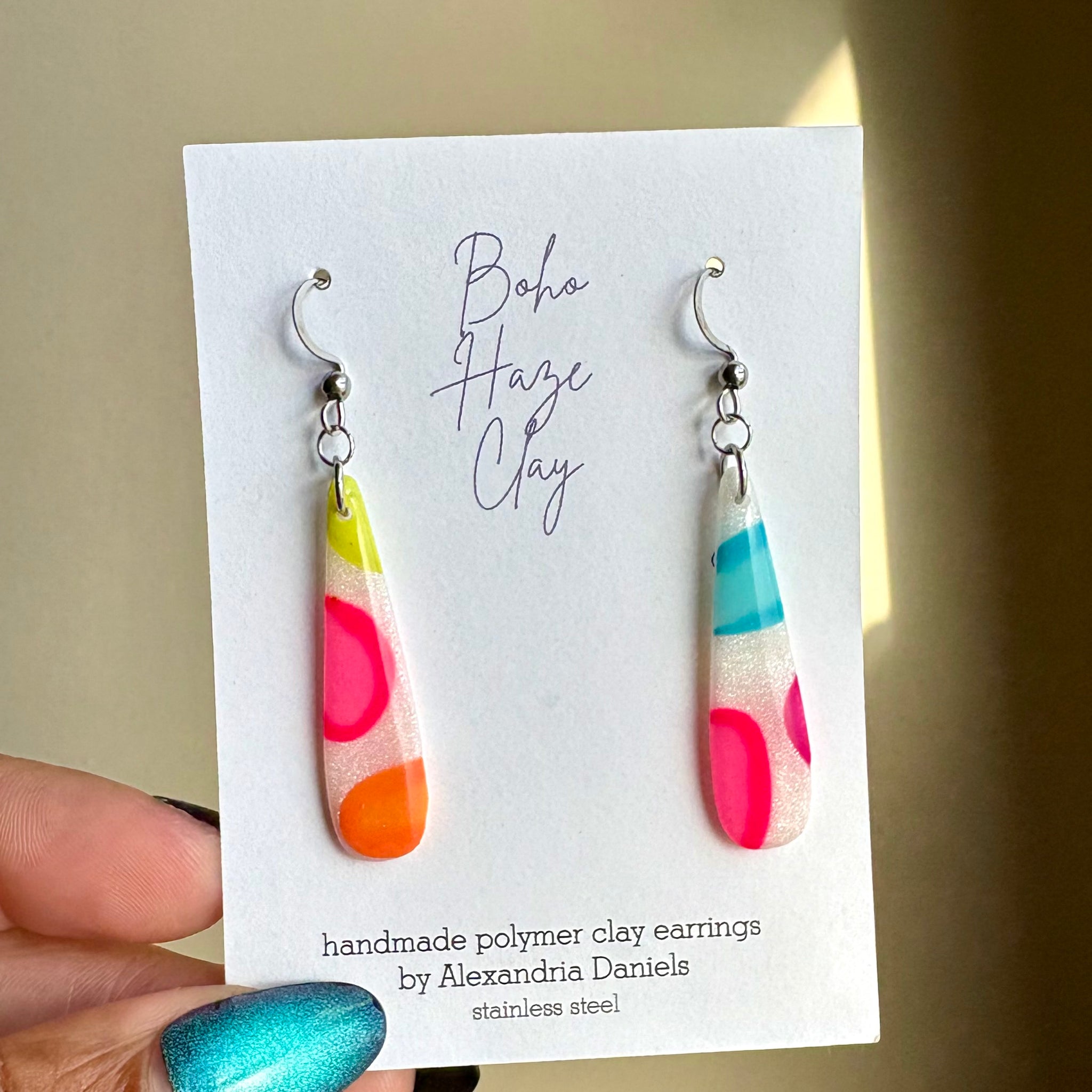 Color Plop Teardrop Dangles